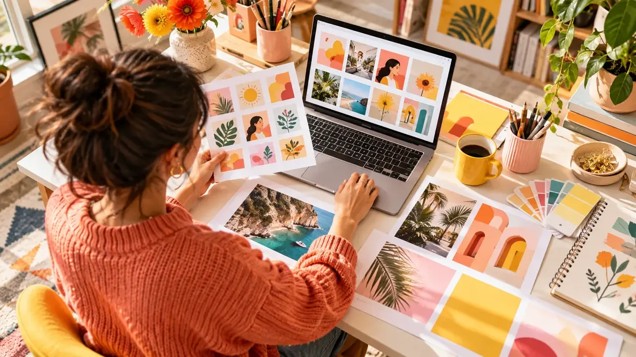 Editorial visual for freepik alternative showing a modern stock-image, creative, or licensing workflow