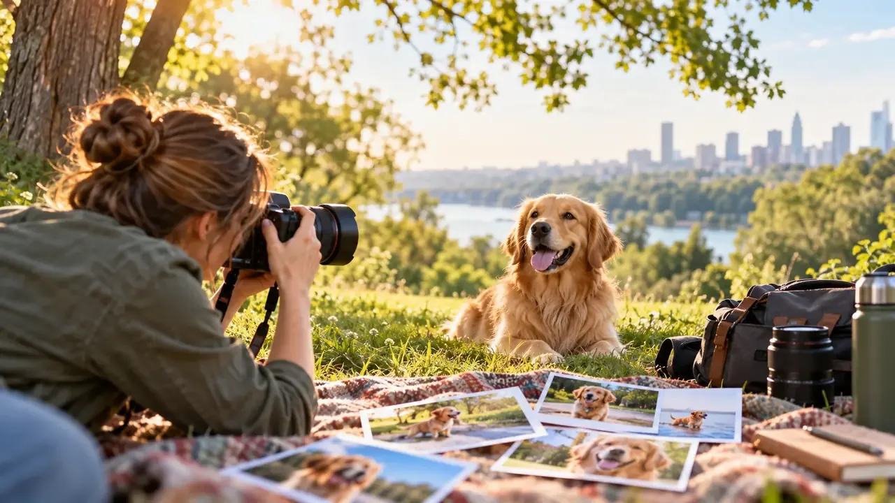 Editorial visual for sell stock photos showing a modern stock-image, creative, or licensing workflow
