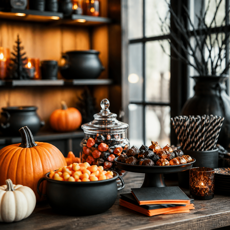 Halloween candy bowls cozy home decor