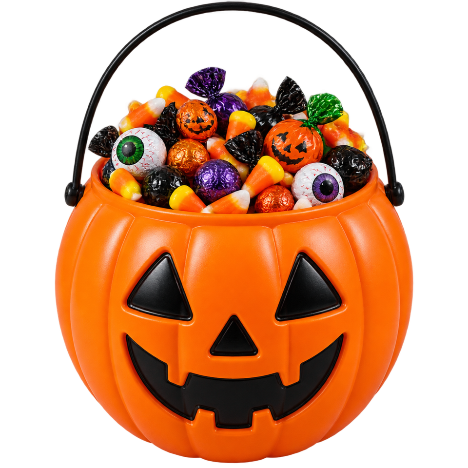 Jack o lantern candy bucket eyeball sweets