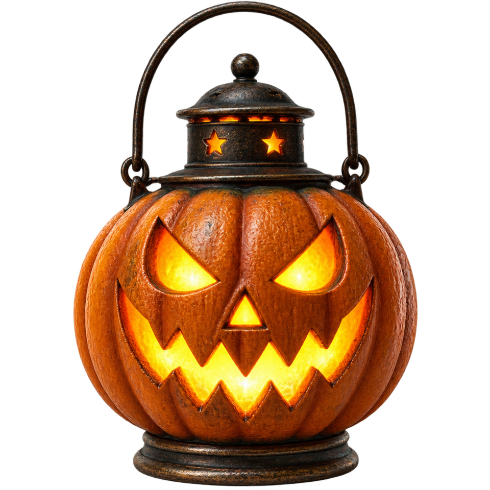 Jack o lantern metal lantern star cutouts