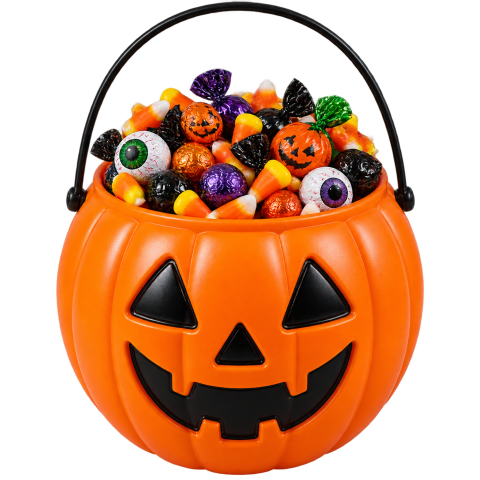 Jack o lantern candy bucket eyeball sweets