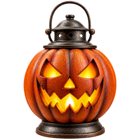 Jack o lantern metal lantern bronze handle